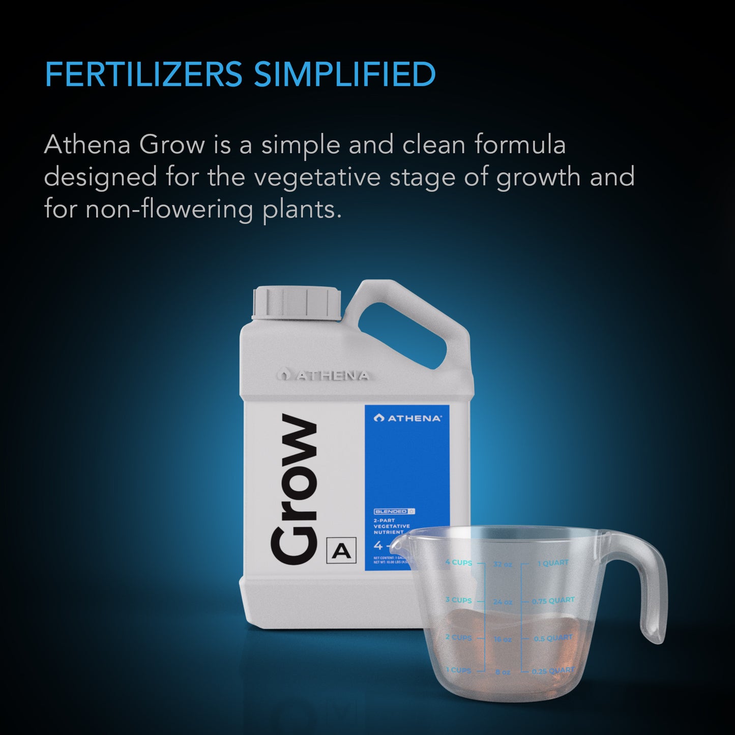 Grow A, Vegetative Hydroponic Nutrient, Balanced Formula for Vigorous Plant Growth, 1 Gallon