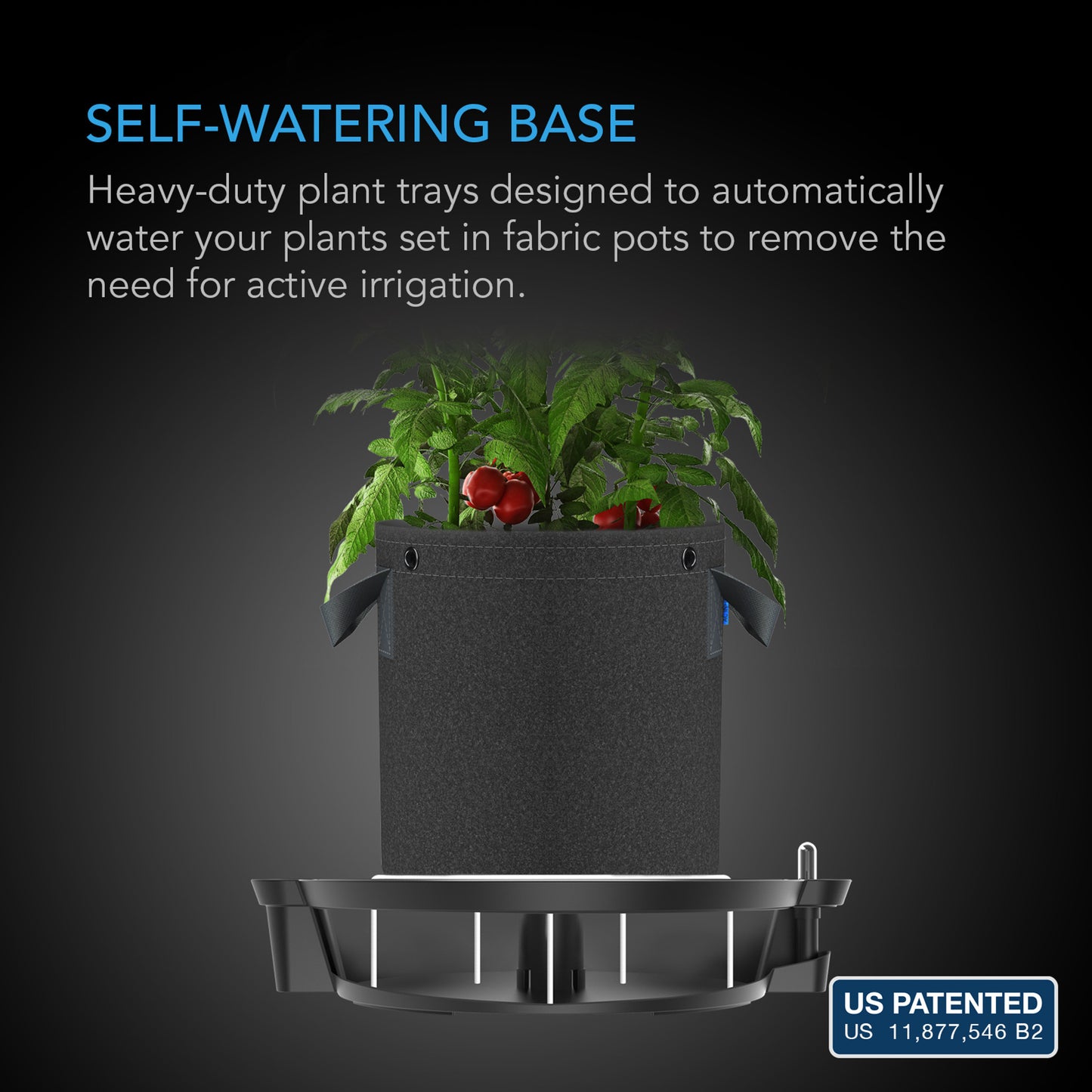 Self-Watering Fabric Pot Base XL, 4-Pack